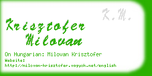 krisztofer milovan business card